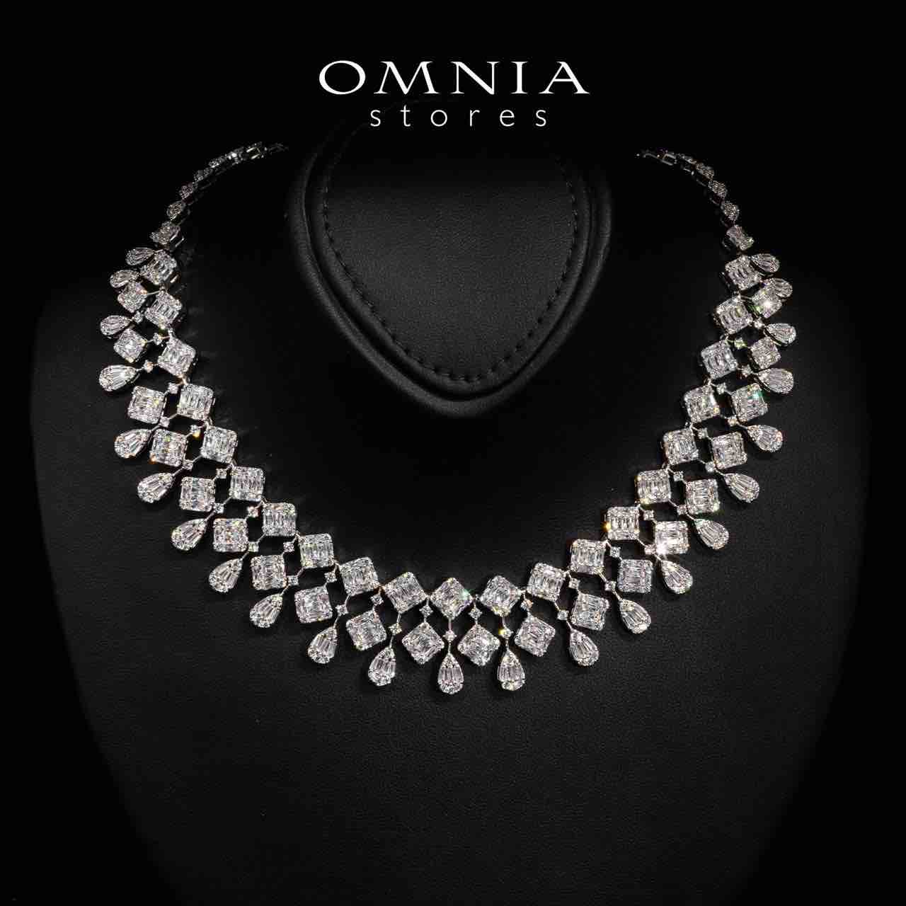 Omnia Kacey White Pearl Luxury Bridal Full Set in High Quality Rhodium Plated Zircon Stones - OMNIASTORES UAE