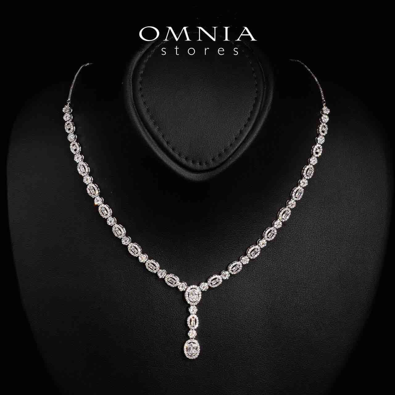 Omnia Sally White Necklace, Earrings and Ring Set in High Quality Rhodium Plated Zircon Stones - OMNIASTORES UAE