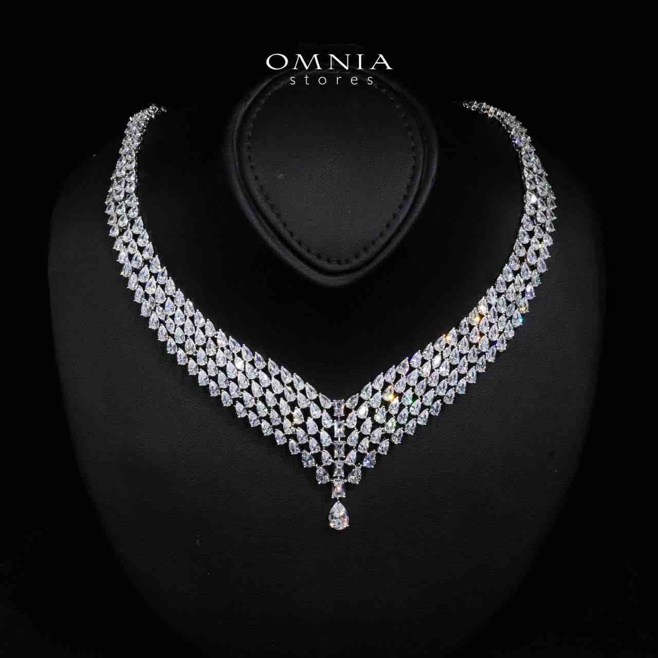 Omnia Carina White Luxury Bridal Full Set in High Quality Rhodium Plated Zircon Stones - OMNIASTORES UAE