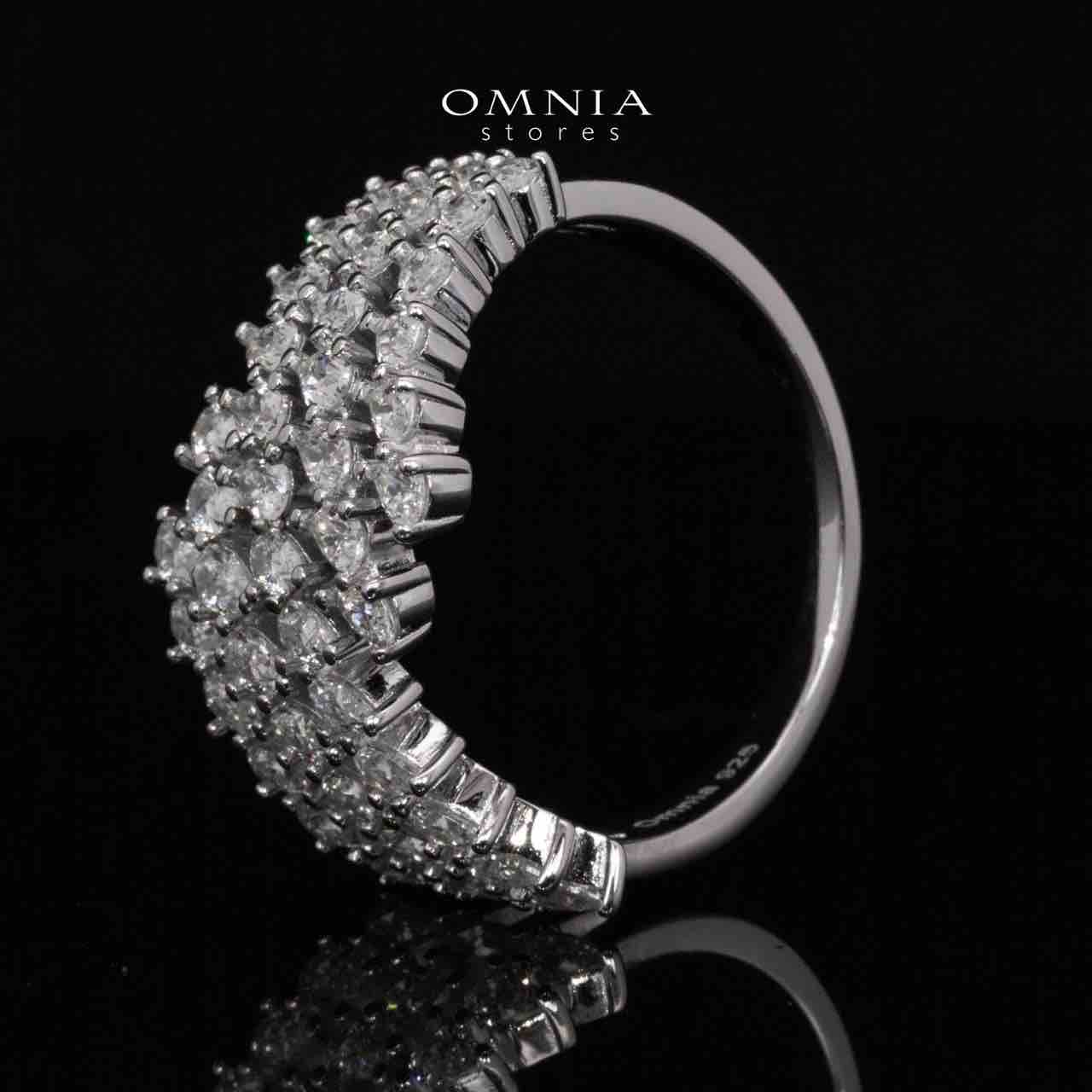 Omnia Klara White Ring With High Quality Simulated Diamonds In 925 Silver - OMNIASTORES UAE