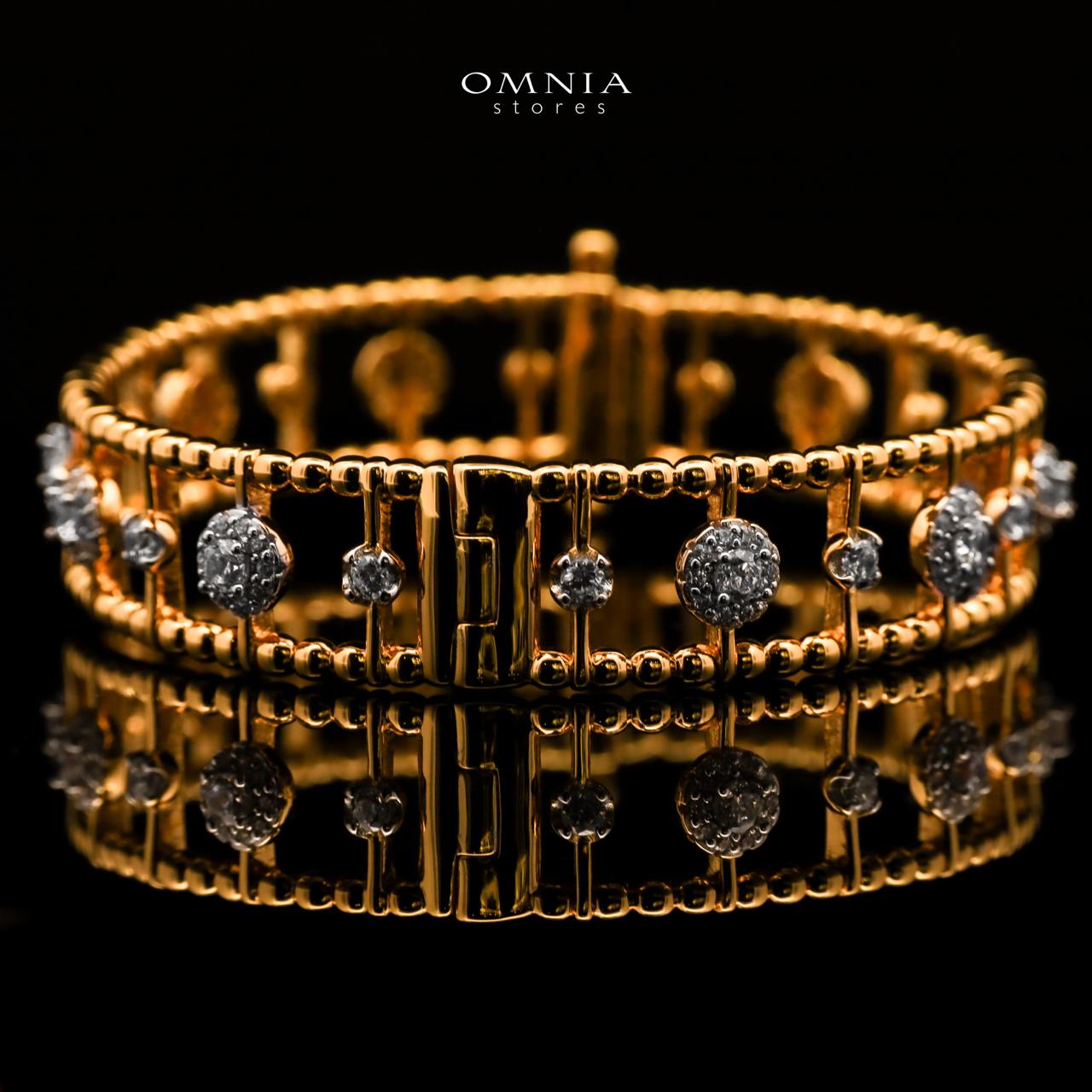 Nasim Golden Plated Bangle In 925 Silver Certified High Quality Lab Crafted Stones