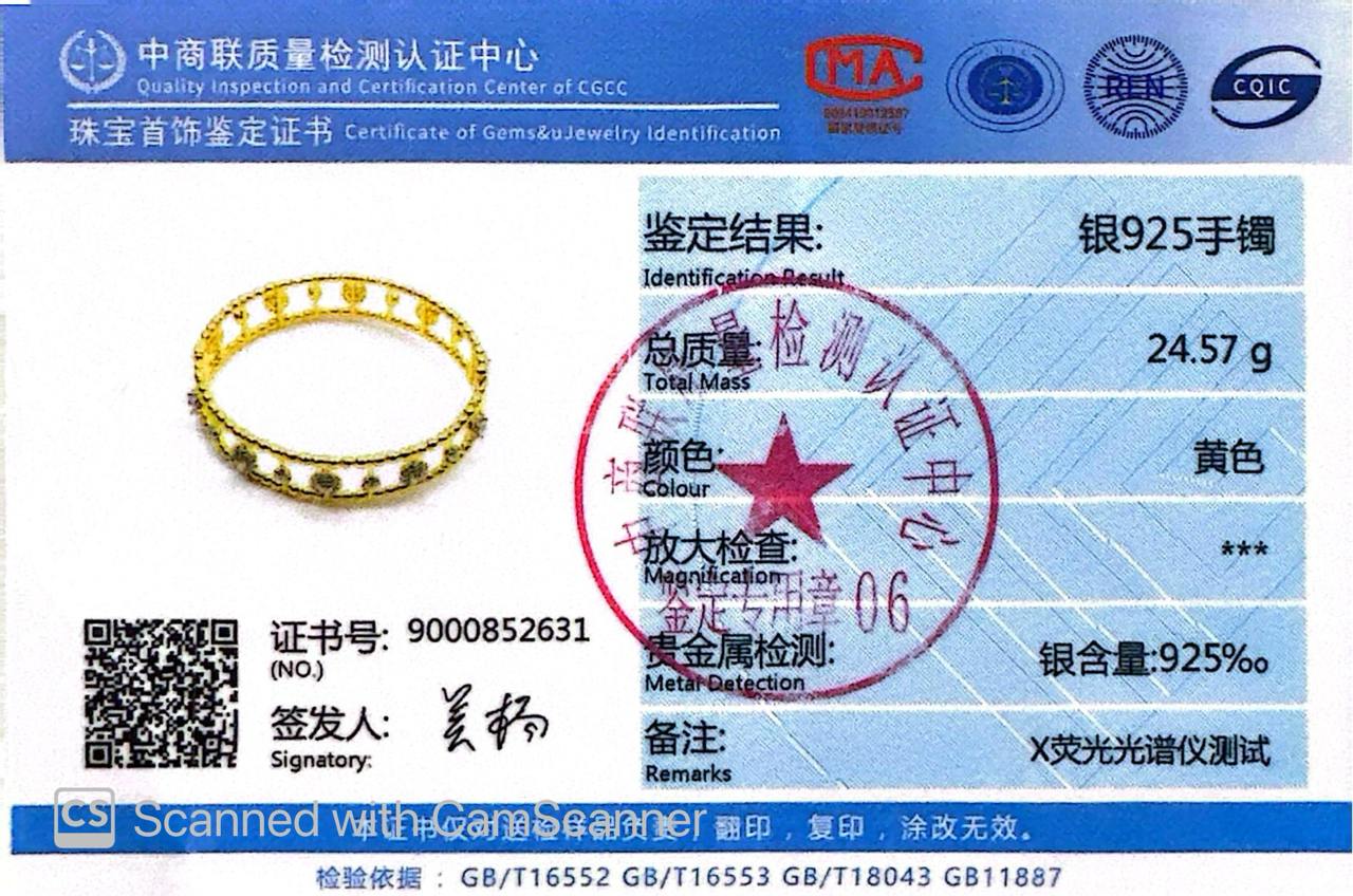 Nasim Golden Plated Bangle In 925 Silver Certified High Quality Lab Crafted Stones