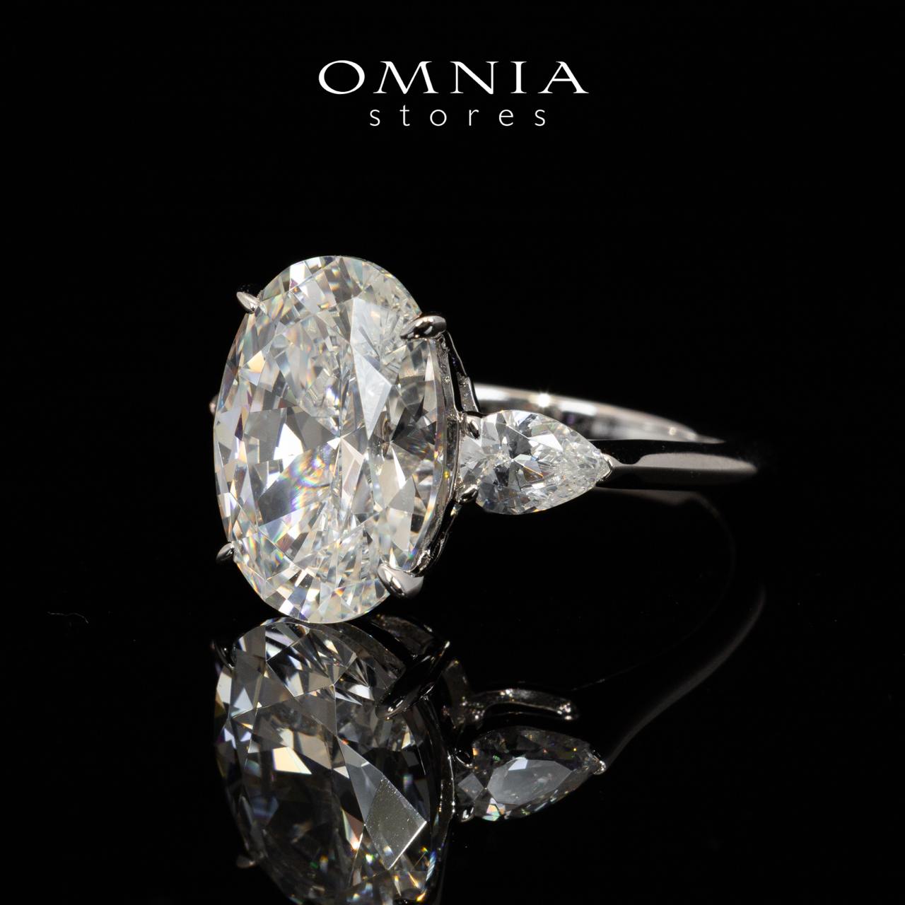 Omnia Shyla White Round Cut Ring With Certified High Quality Lab Crafted Stones In 925 Silver 10.9ct - OMNIASTORES UAE