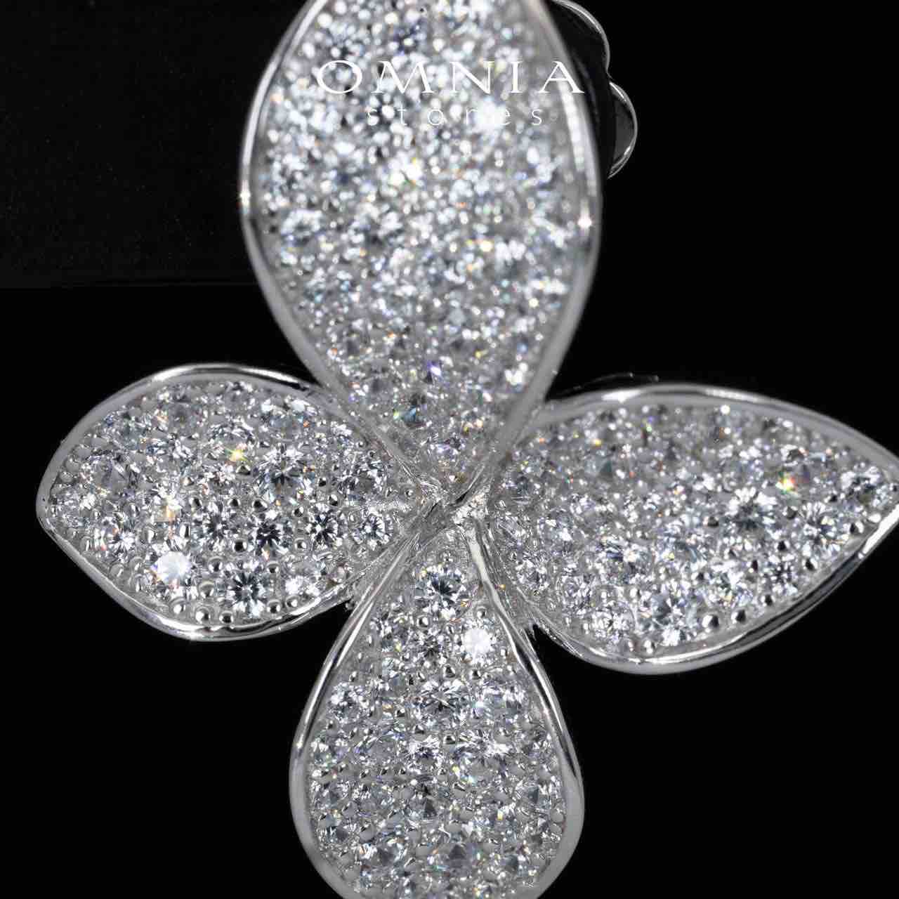 Omnia Zaynab White Floral Earrings With Certified High Quality Lab Crafted Stones In 925 Silver 2.7ct - OMNIASTORES UAE