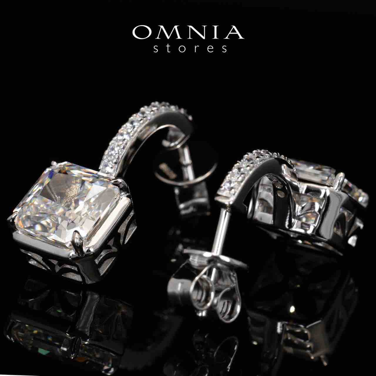 Omnia Tahila White Drop Earrings With Certified High Quality Lab Crafted Stones In 925 Silver 10.0ct