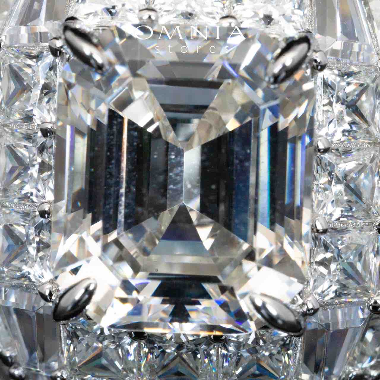 Omnia Serene White Ring With High Quality Certified Lab Crafted Stones In 925 Silver 8ct - OMNIASTORES UAE