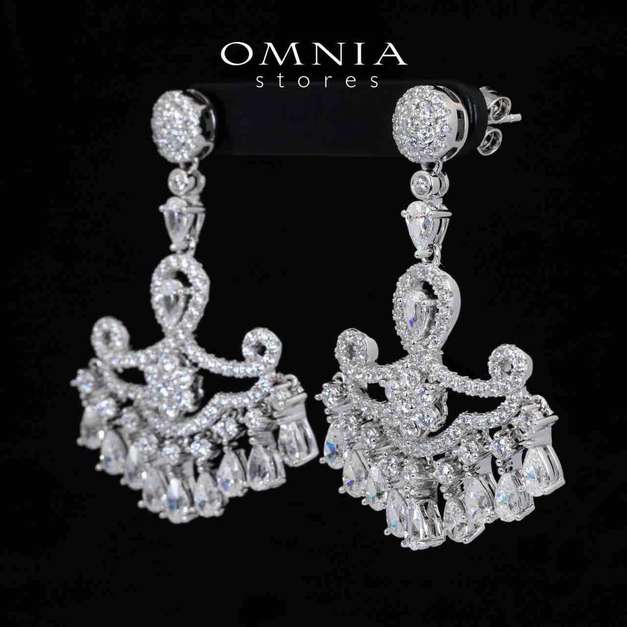 Omnia Aamal White Drop Earrings With High Quality Certified Lab Crafted Stones In 925 Silver 11.9ct - OMNIASTORES UAE
