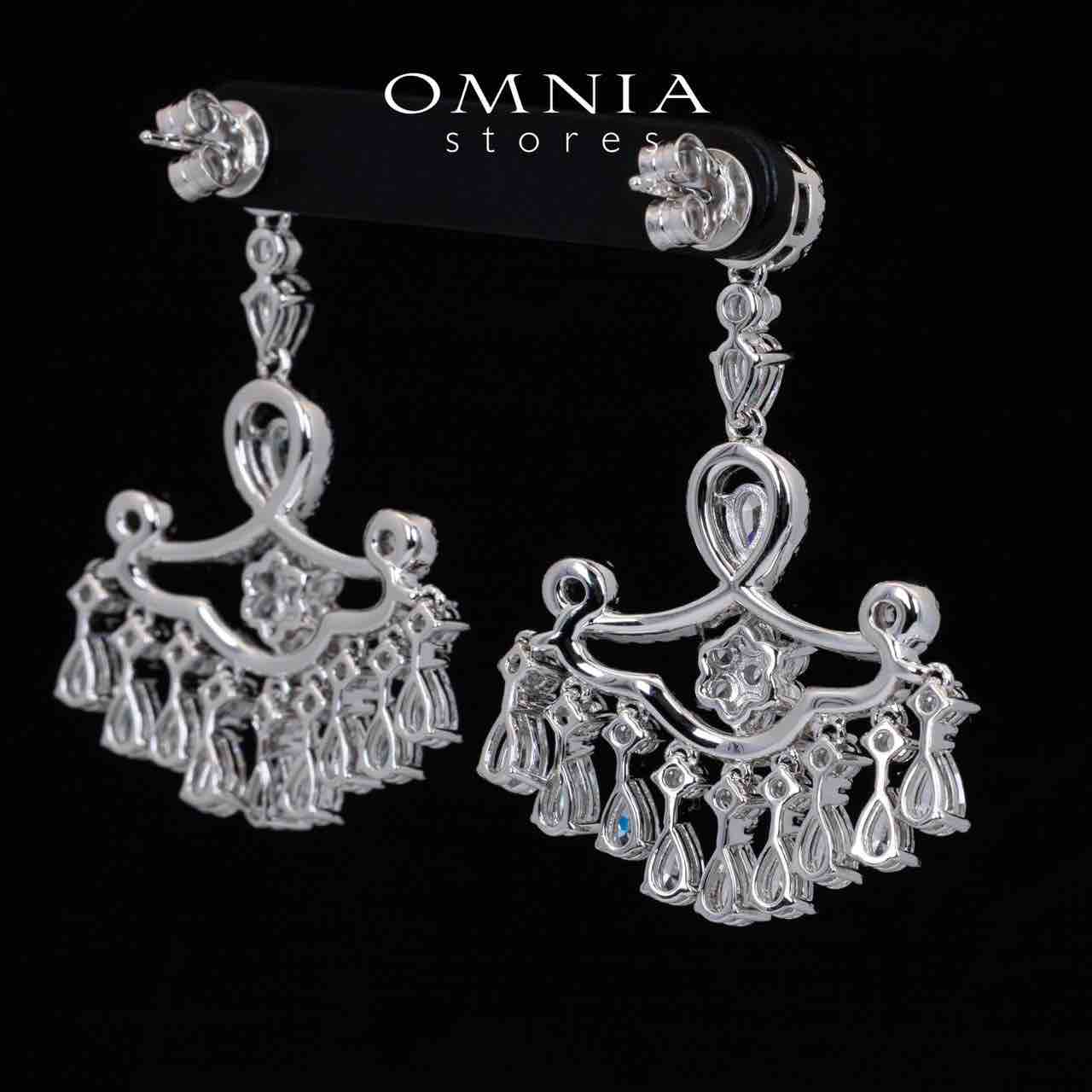 Omnia Aamal White Drop Earrings With High Quality Certified Lab Crafted Stones In 925 Silver 11.9ct - OMNIASTORES UAE