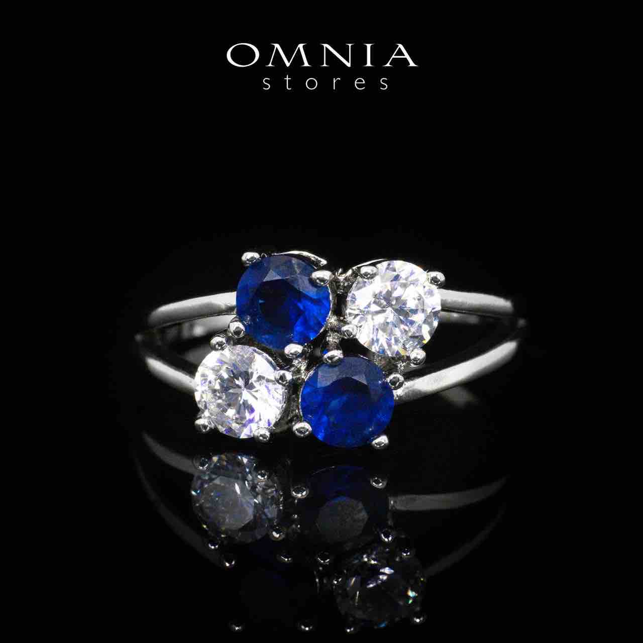 Omnia Hessa Blue and Whte Luxury Bridal Full Set in High Quality Simulated Diamonds - OMNIASTORES UAE