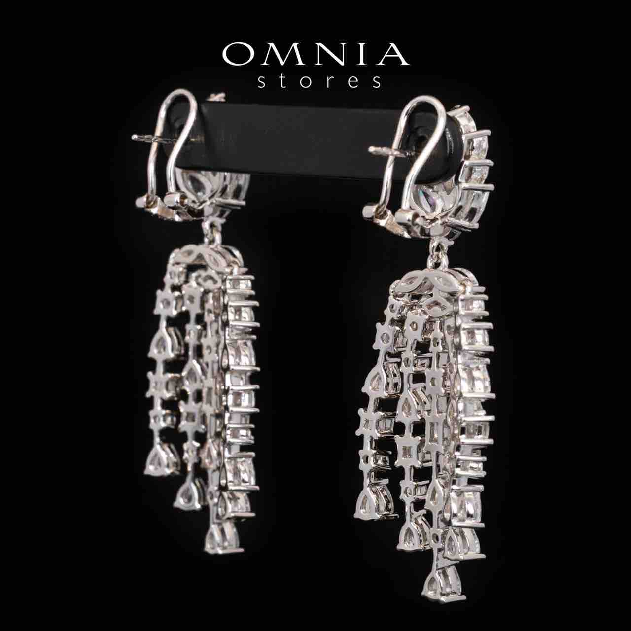 Omnia Leora White Drop Earrings With High Quality Simulated Diamonds In 925 Silver - OMNIASTORES UAE