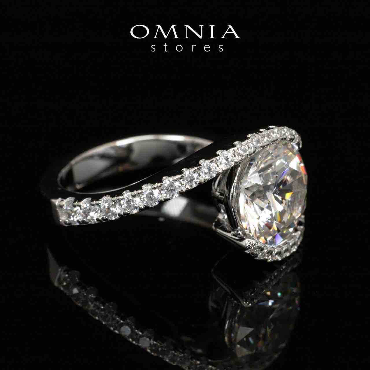 Omnia Jamiyah White High Quality Certified Lab Crafted Stone Ring In 925 Silver 3ct