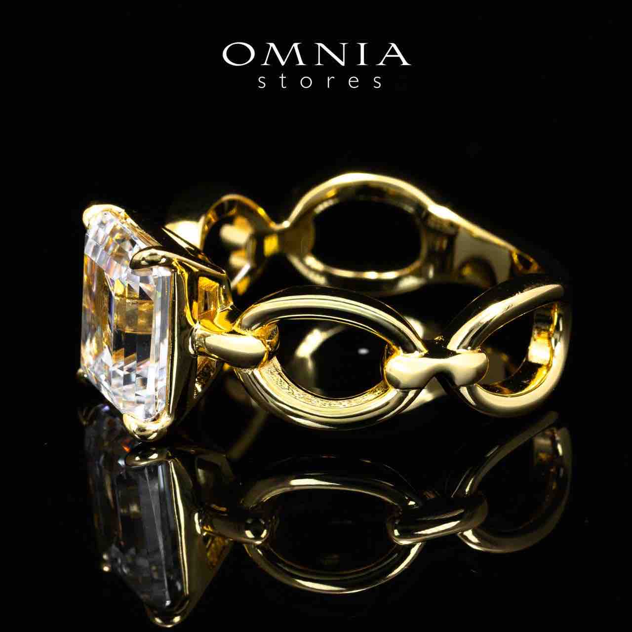 Omnia Lyna Gold High Quality Certified Lab Crafted Ring In 925 Silver