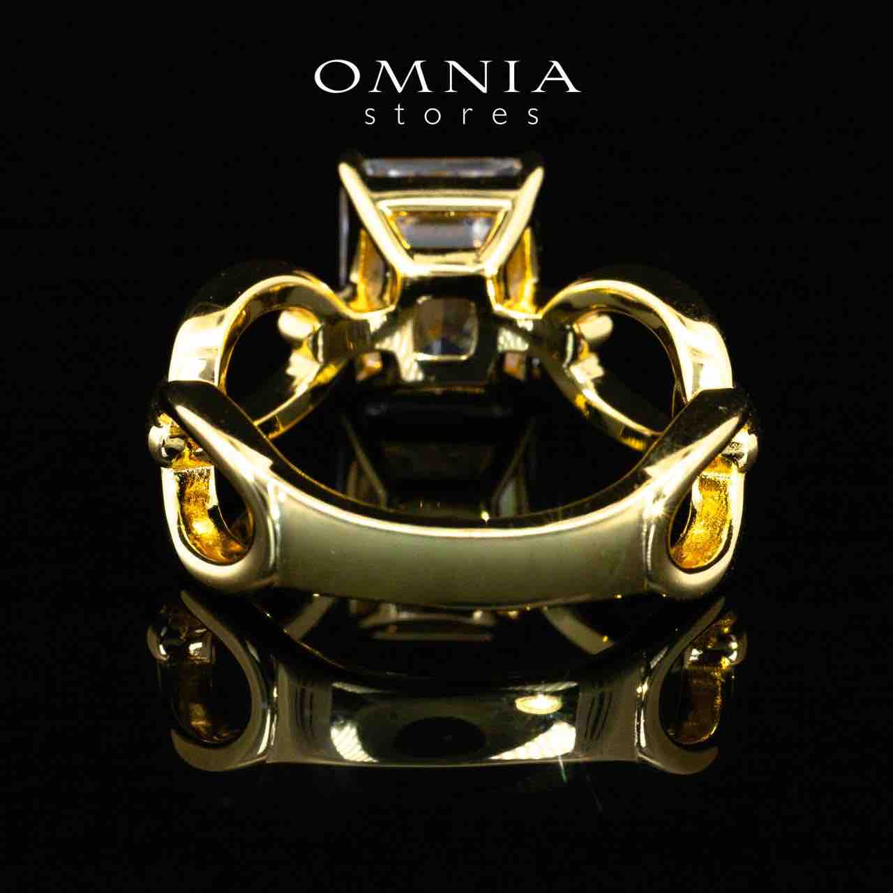 Omnia Lyna Gold High Quality Certified Lab Crafted Ring In 925 Silver