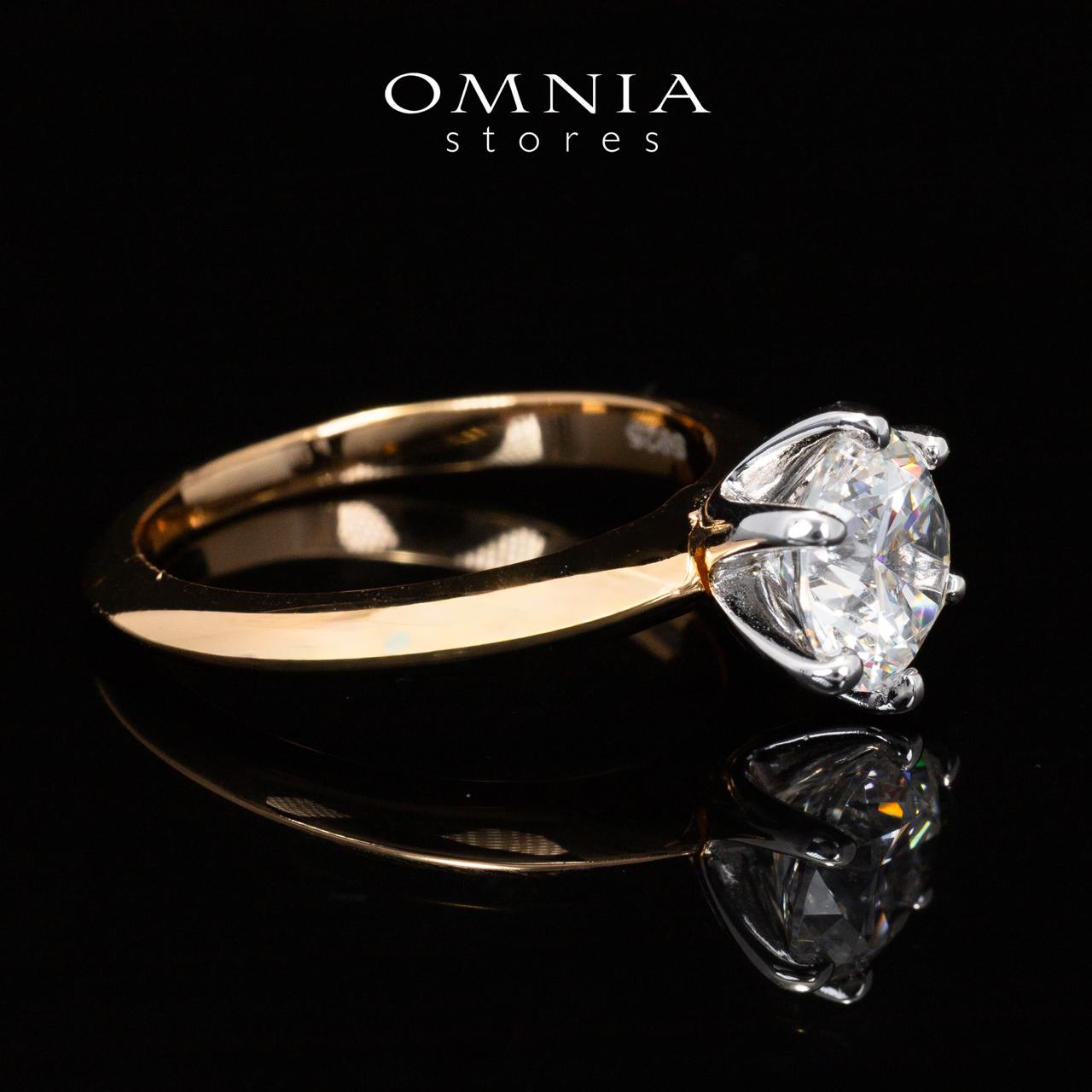 Omnia Zofia Gold Ring With High Quality Certified Lab Crafted Stones In 925 Silver 2ct - OMNIASTORES UAE