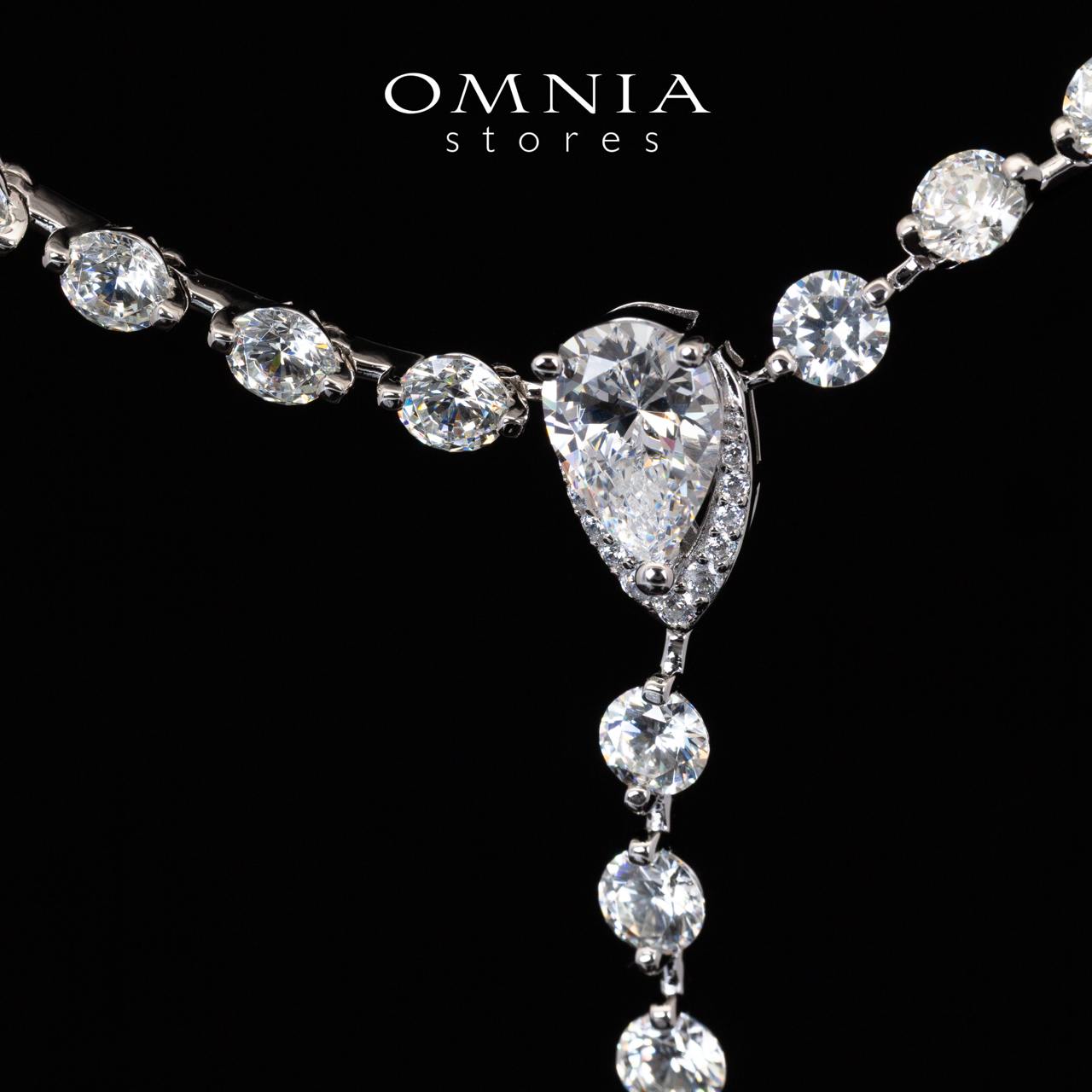 Omnia Anora White Long Necklace With High Quality Certified Lab Crafted Stones In 925 Silver - OMNIASTORES UAE