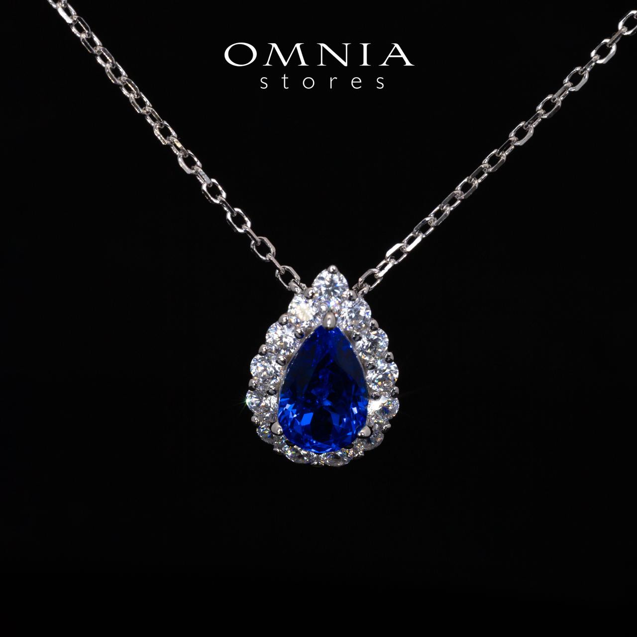 Omnia Emoni Blue Spinel Pendant Necklace With High Quality Certified Lab Crafted Stones In 925 Silver - OMNIASTORES UAE