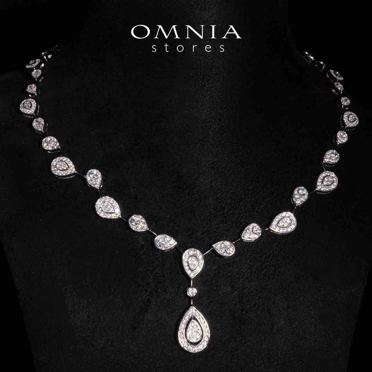 Omnia Amaira White Necklace With High Quality Certified Lab Crafted Stones In 925 Silver - OMNIASTORES UAE