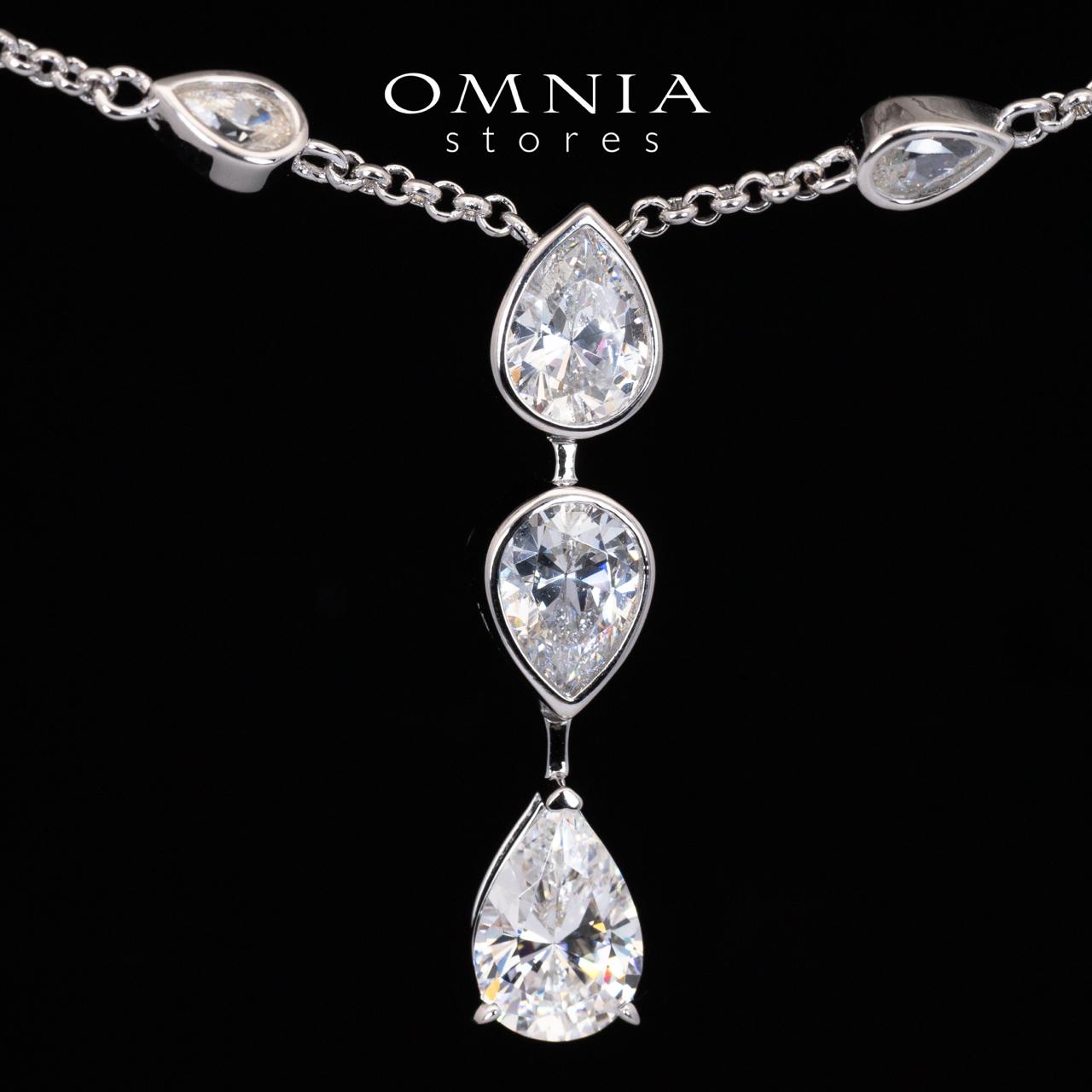 Omnia Zaida White Necklace With High Quality Certified Lab Crafted Stones In 925 Silver - OMNIASTORES UAE