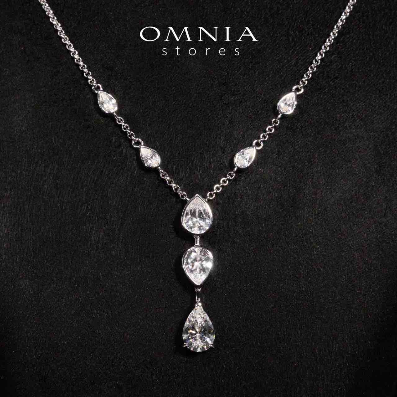 Omnia Zaida White Necklace With High Quality Certified Lab Crafted Stones In 925 Silver - OMNIASTORES UAE
