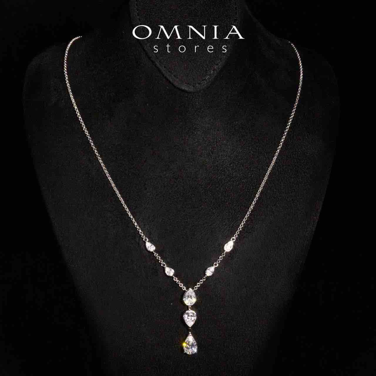 Omnia Zaida White Necklace With High Quality Certified Lab Crafted Stones In 925 Silver - OMNIASTORES UAE