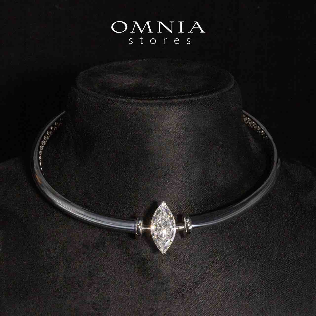 Omnia Amyah White Choker Necklace With High Quality Certified Lab Crafted Stones In 925 Silver - OMNIASTORES UAE