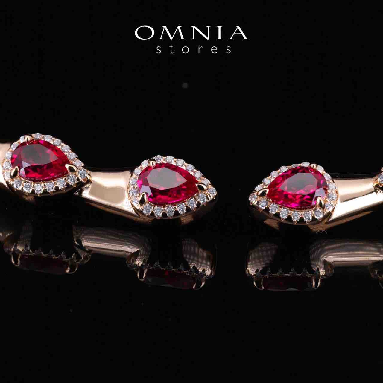 Omnia Isha Rose Gold and Red Choker Necklace With Certified High Quality Lab Crafted Stones In 925 Silver - OMNIASTORES UAE