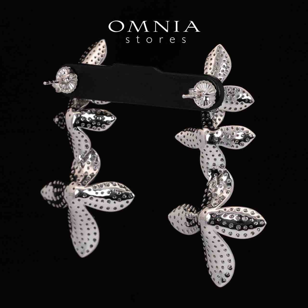 Omnia Dayana Leaf Drop Earrings With High Quality Simulated Diamonds in 925 Silver - OMNIASTORES UAE