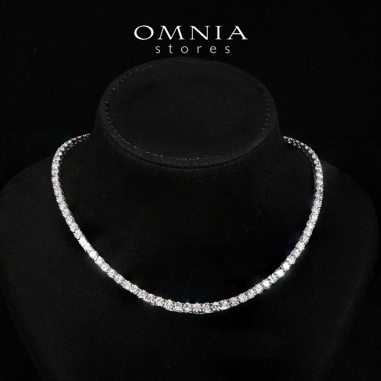 Tina 4.0mm White Moissanite Stone GRA Certifited Tennis Necklace in 925 Silver - OMNIASTORES UAE