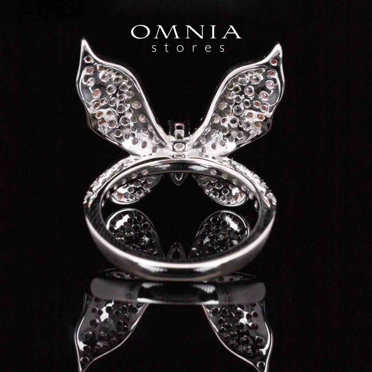Omnia Brisa Butterfly Rose Gold Ring With High Quality Simulated Diamonds in 925 Silver - OMNIASTORES UAE