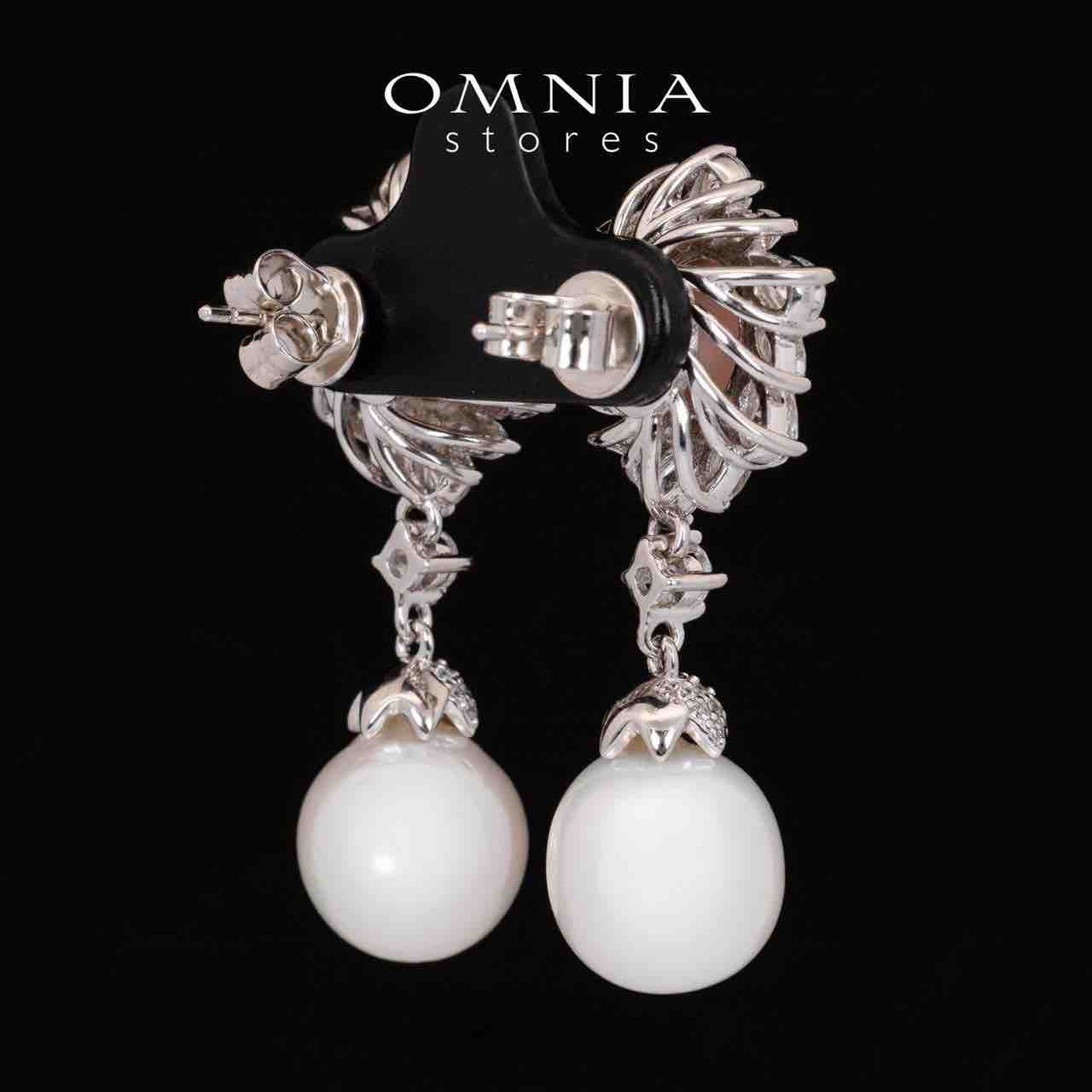 Omnia Hana Pink and White Drop Earrings in 92.5 Silver with High Quality Simulated Diamonds - OMNIASTORES UAE