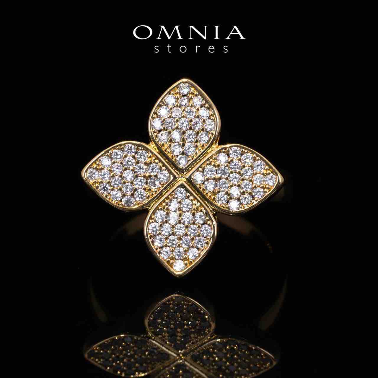 Omnia Golden Clove White Choker Full Set with High-Quality Simulated Diamonds Gold Plated 42cm - OMNIASTORES UAE
