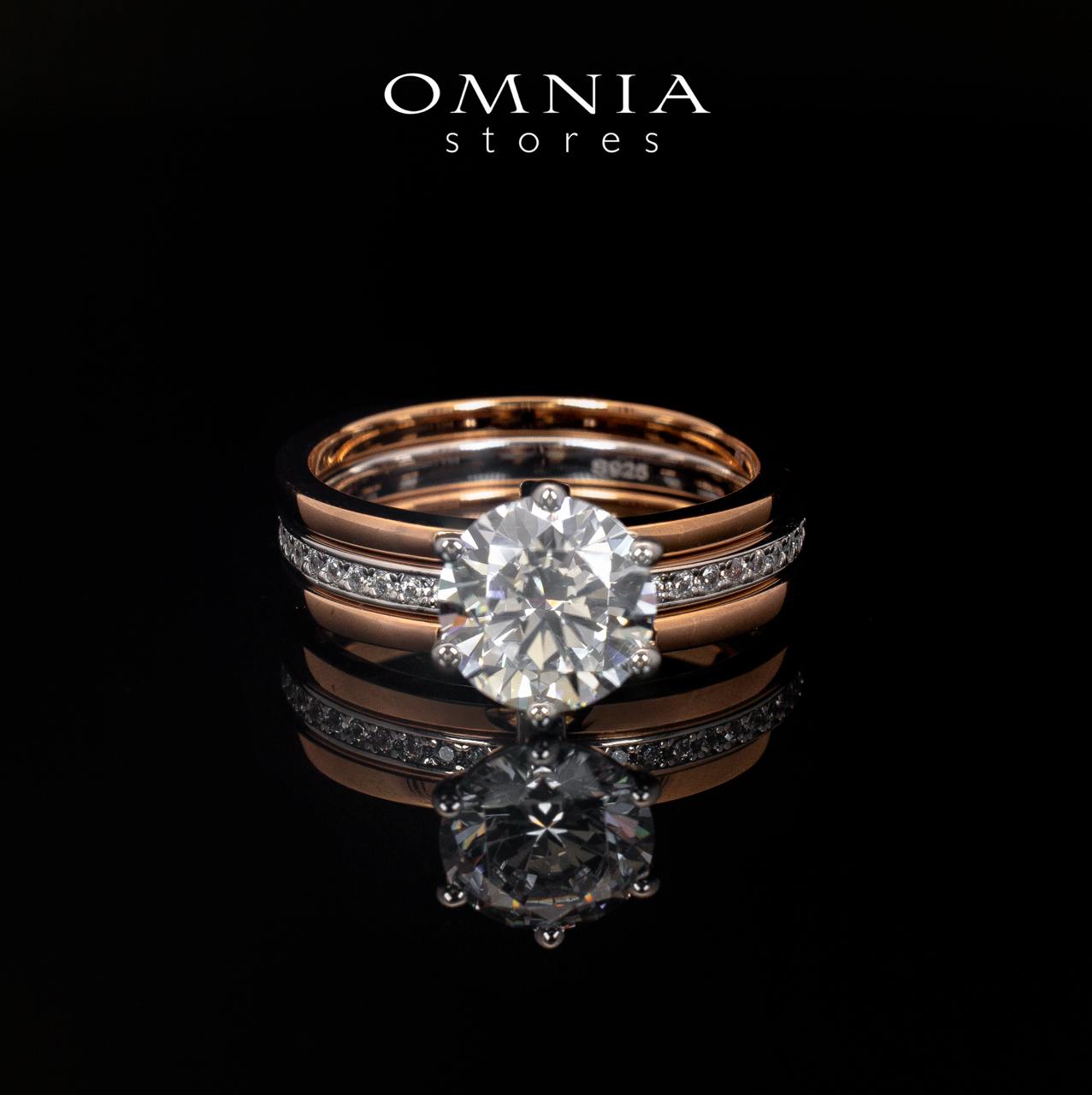 Julie Rose Gold Certified Lab Crafted Multi Layer Ring With High Quality 925 Silver - OMNIASTORES UAE