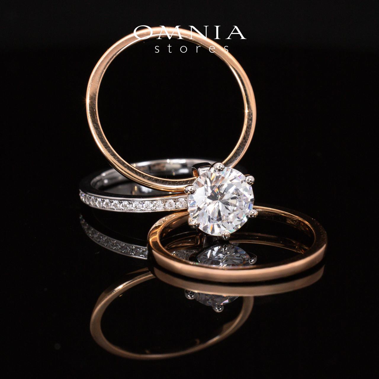 Julie Rose Gold Certified Lab Crafted Multi Layer Ring With High Quality 925 Silver - OMNIASTORES UAE