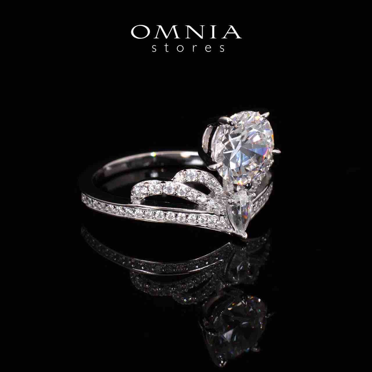 Aliza Crown White Certified Lab Crafted Ring With High Quality 925 Silver - OMNIASTORES UAE