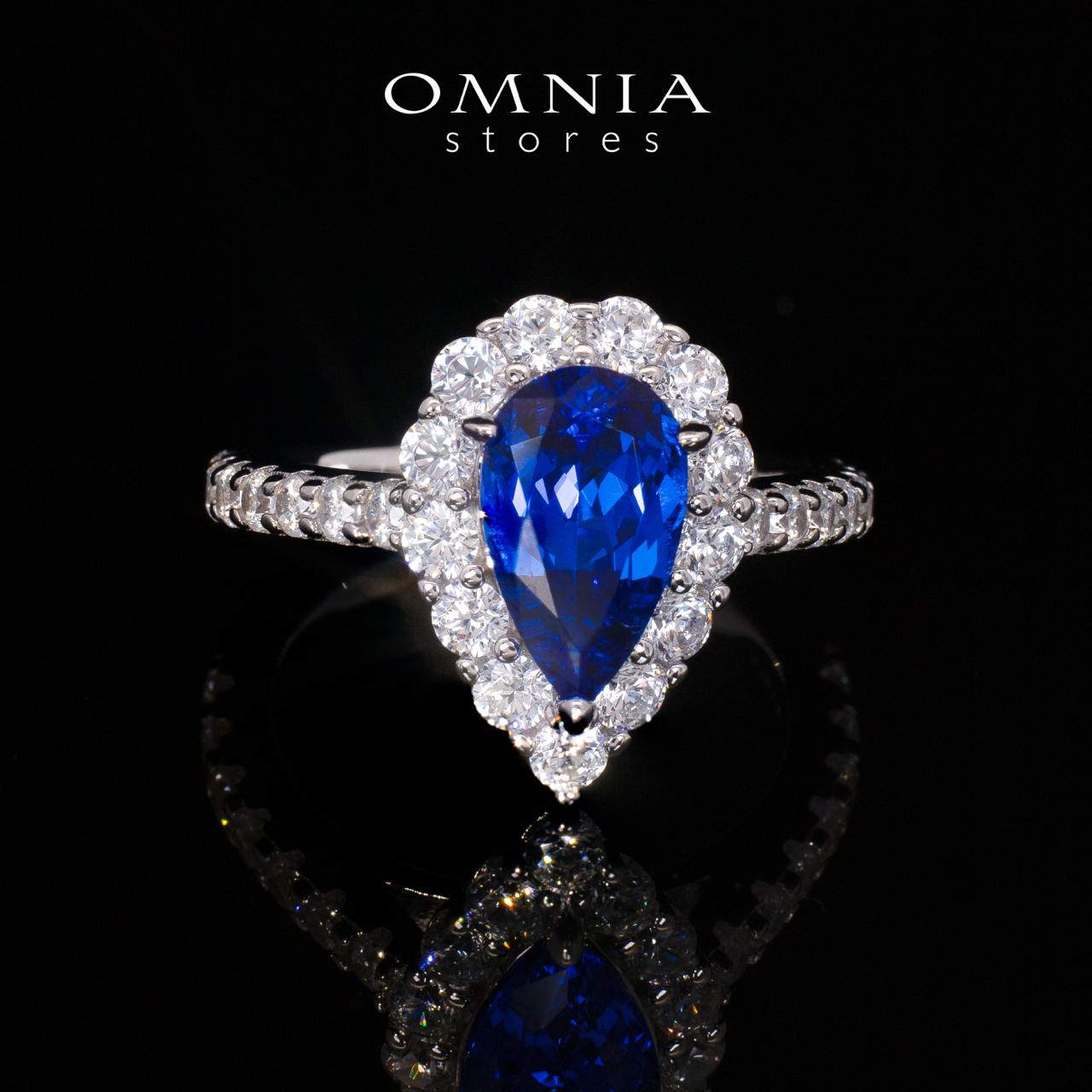Emoni Blue Pear Cut Certified Lab Crafted Ring With High Quality 925 Silver - OMNIASTORES UAE
