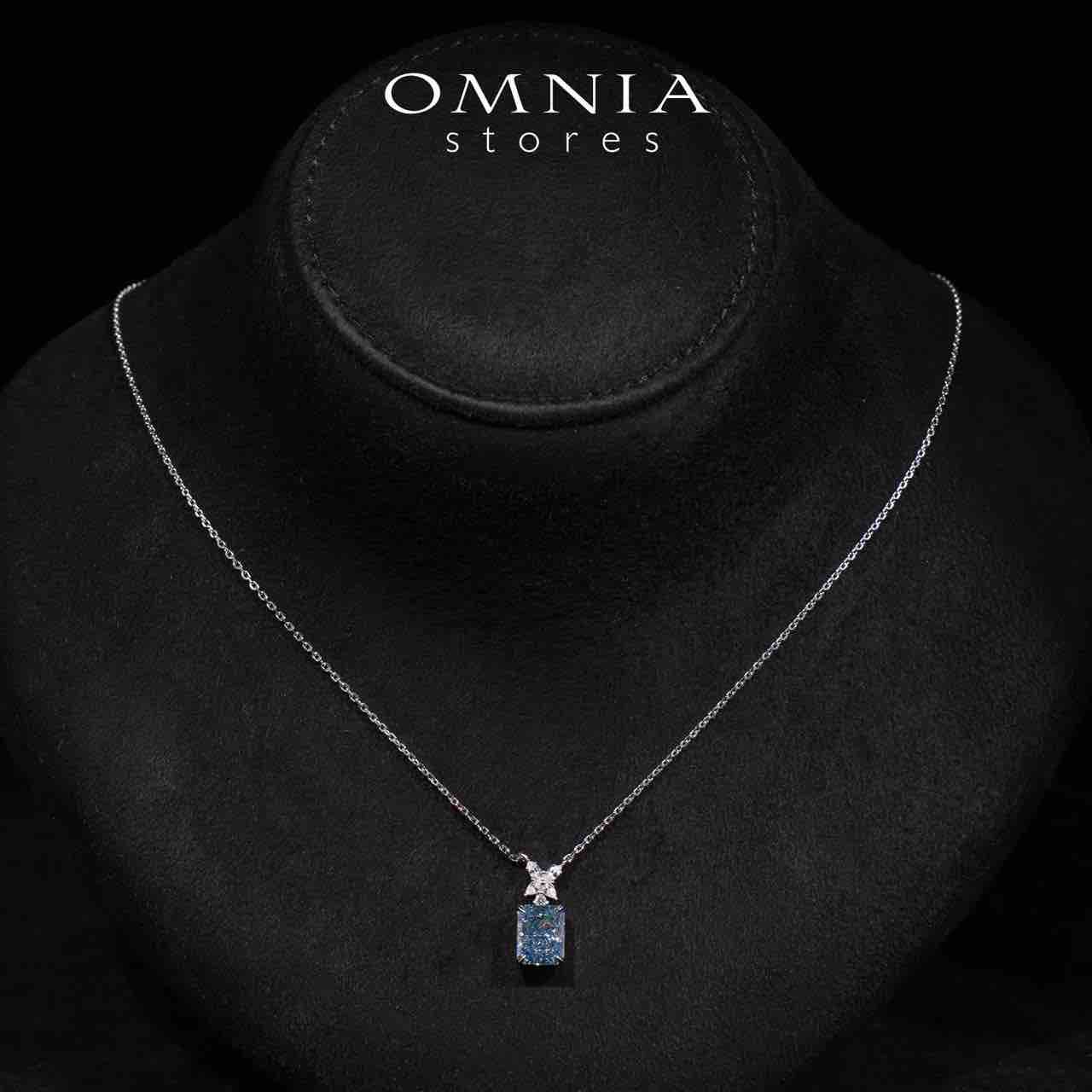 Elana White and Blue Floral Certified Lab Crafted Pendant Necklace With High Quality 925 Silver - OMNIASTORES UAE