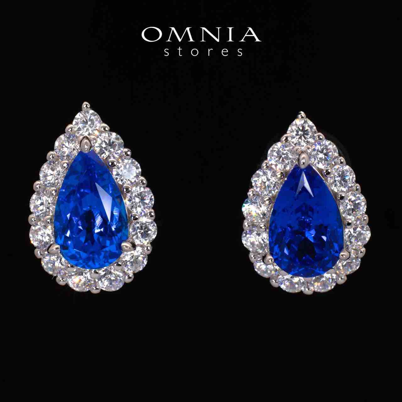 Emoni Blue Pear Cut Certified Lab Crafted Earrings With High Quality 925 Silver - OMNIASTORES UAE