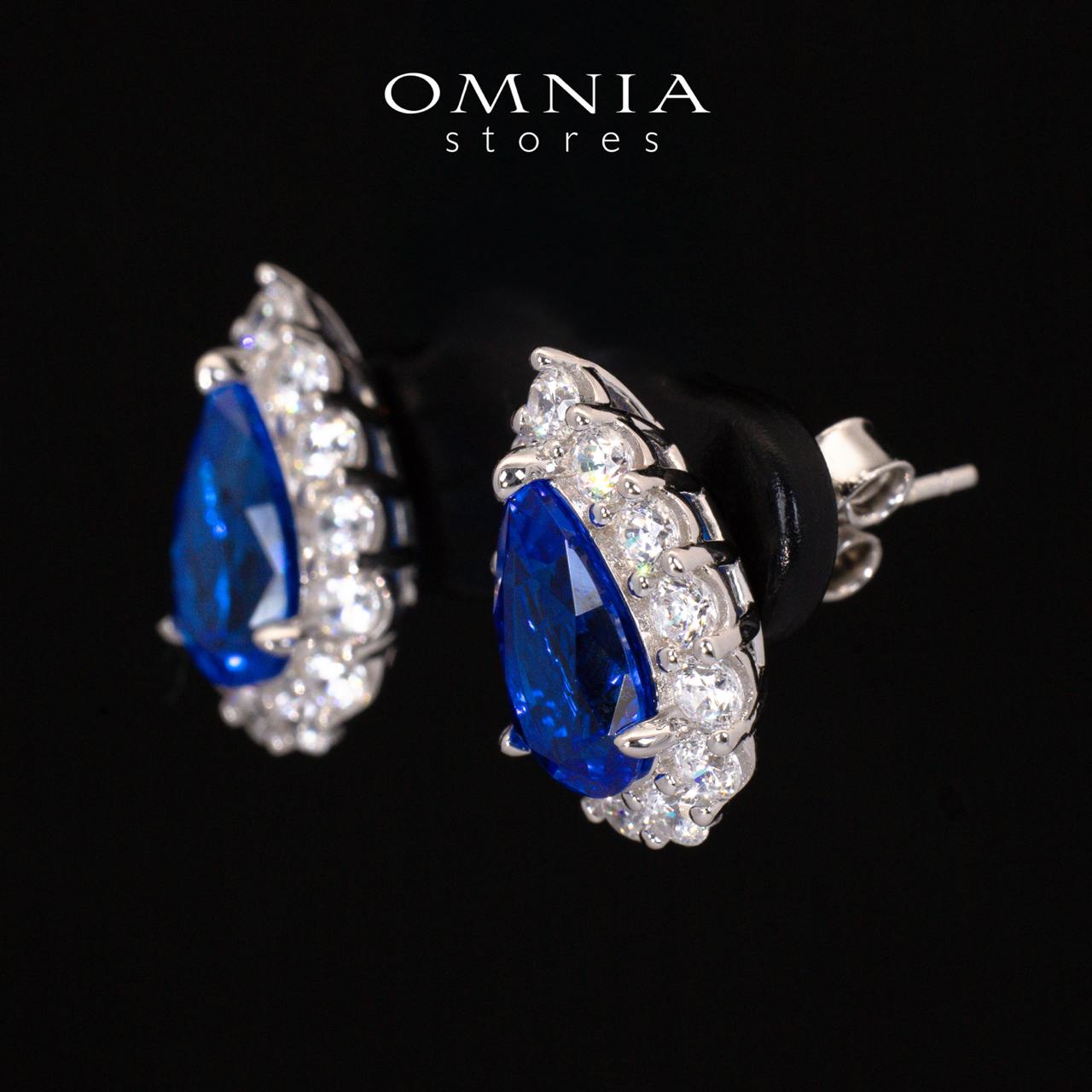 Emoni Blue Pear Cut Certified Lab Crafted Earrings With High Quality 925 Silver - OMNIASTORES UAE