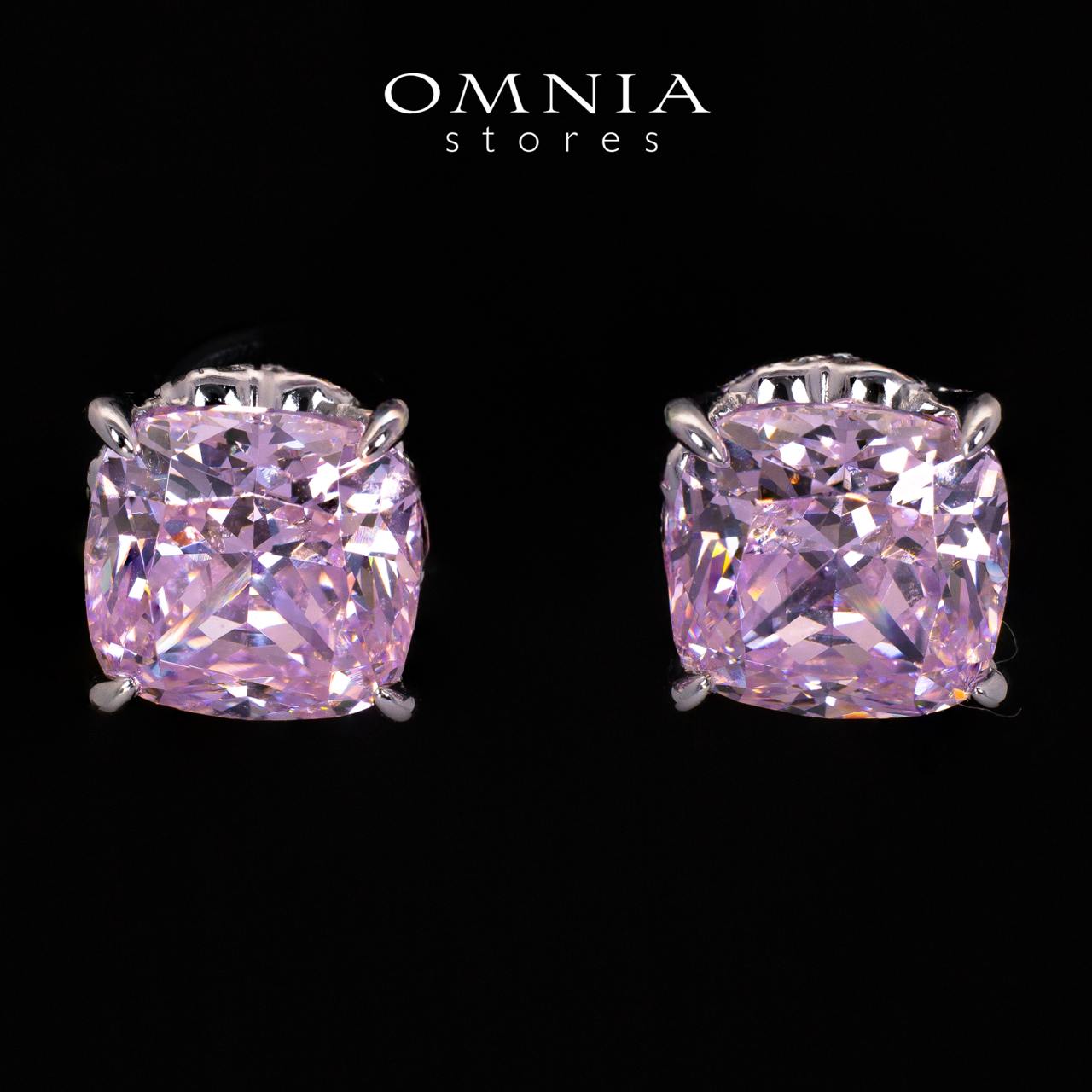 Maleah pink Cushion Cut Certified Lab Crafted Earrings With High Quality 925 Silver - OMNIASTORES UAE