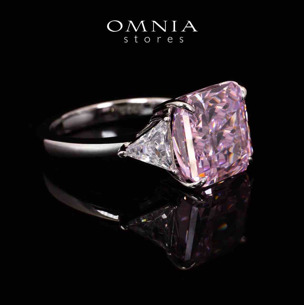 Paula Pink and White Ring With High Quality Simulated Diamonds in 925 Silver - OMNIASTORES UAE