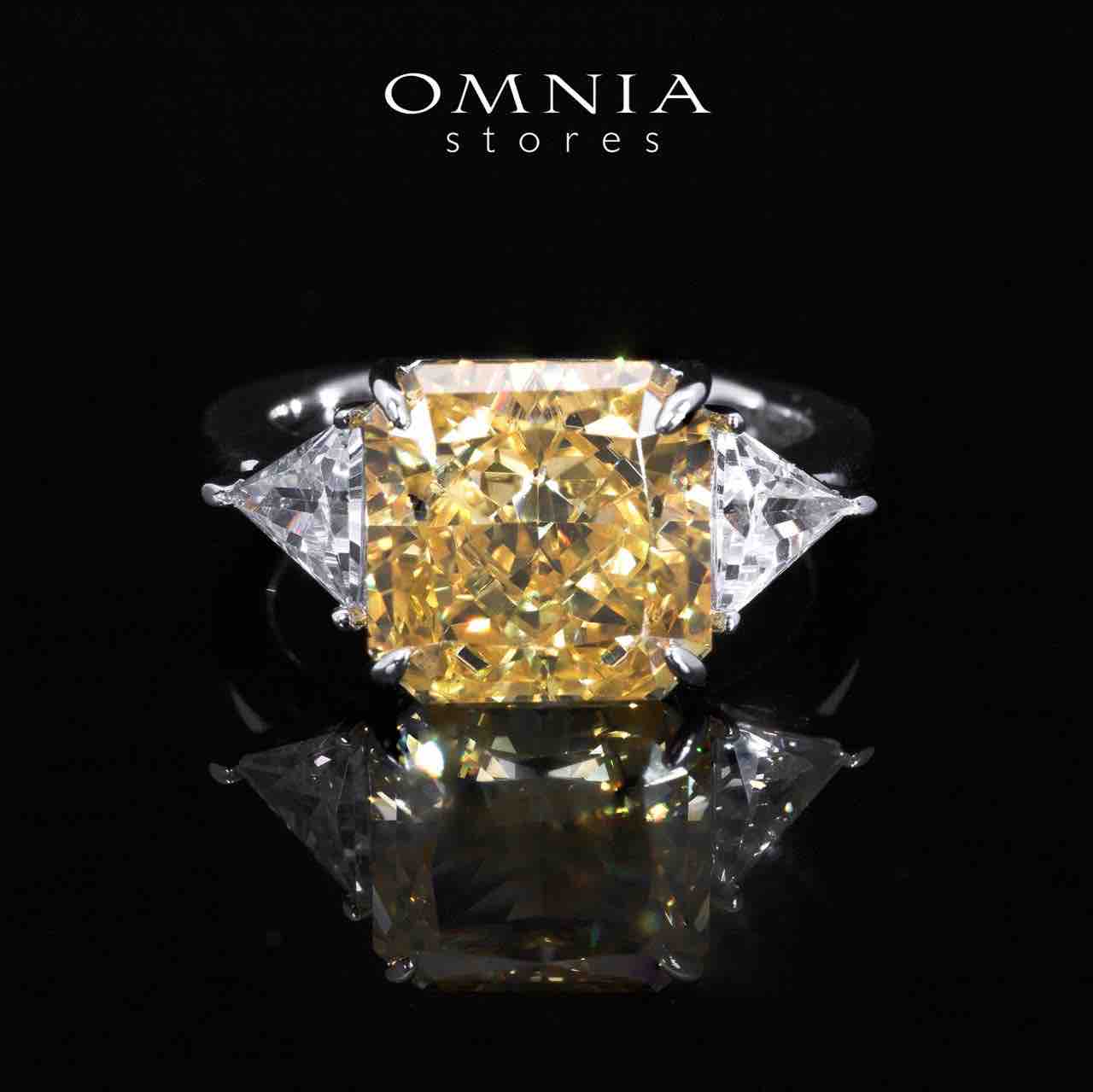 Paula Yellow and White Ring With High Quality Simulated Diamonds in 925 Silver - OMNIASTORES UAE