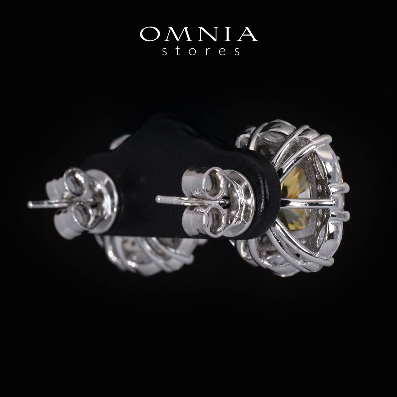 Teresa Yellow and White Earrings With High Quality Simulated Diamonds in 925 Silver - OMNIASTORES UAE