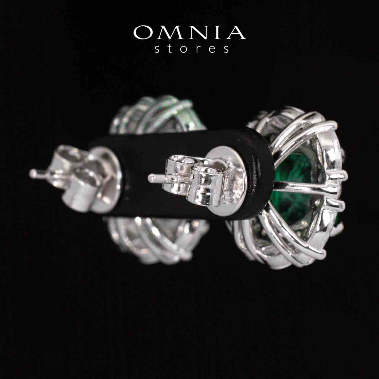Teresa Green and White Earrings With High Quality Simulated Diamonds in 925 Silver - OMNIASTORES UAE