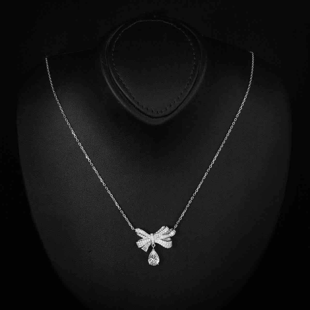 Briana White Pendant Necklace with High Premium Signature Stones in 925 Silver - OMNIASTORES UAE