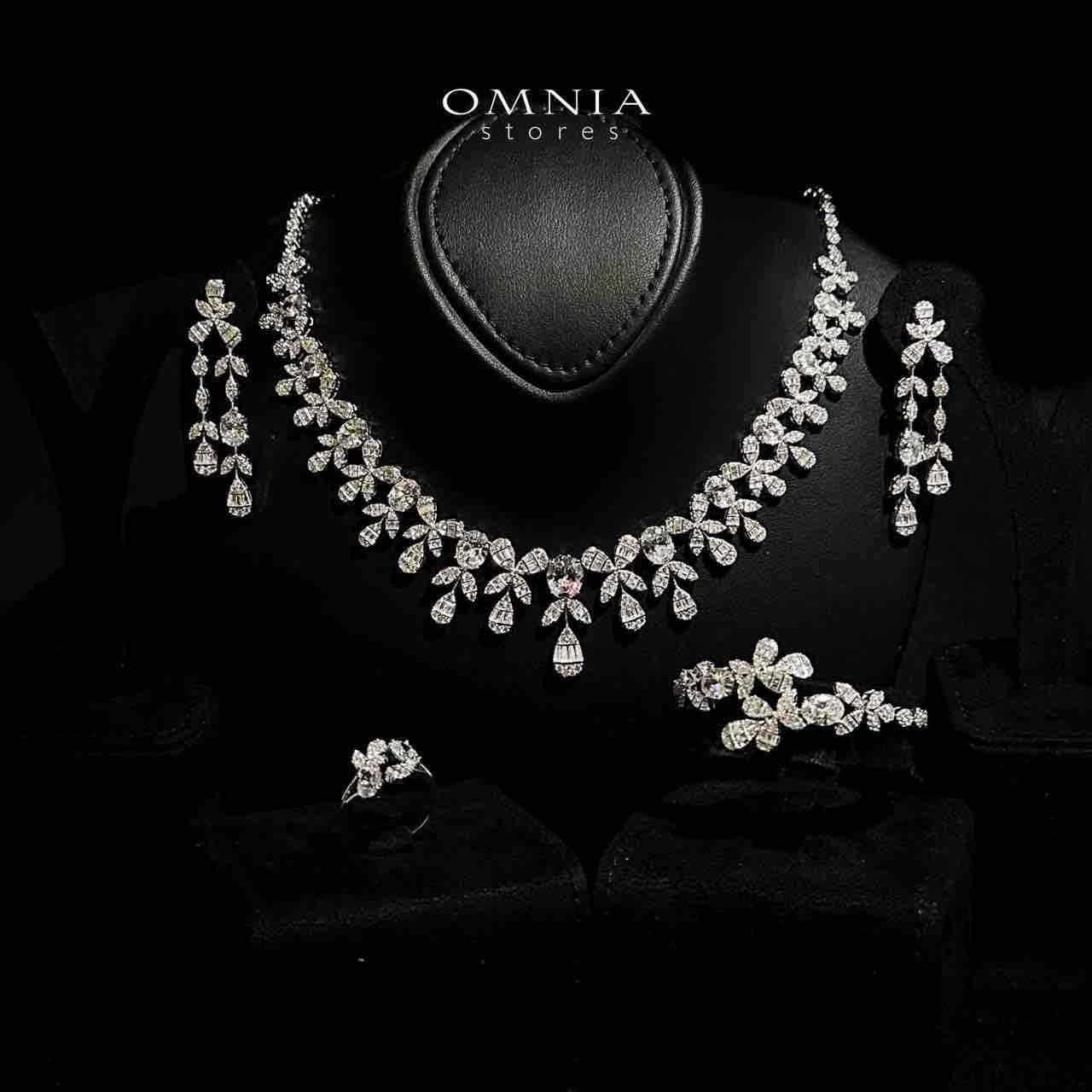 Elaine White Bridal Full Set in 925 Silver High Quality Simulated Diamonds