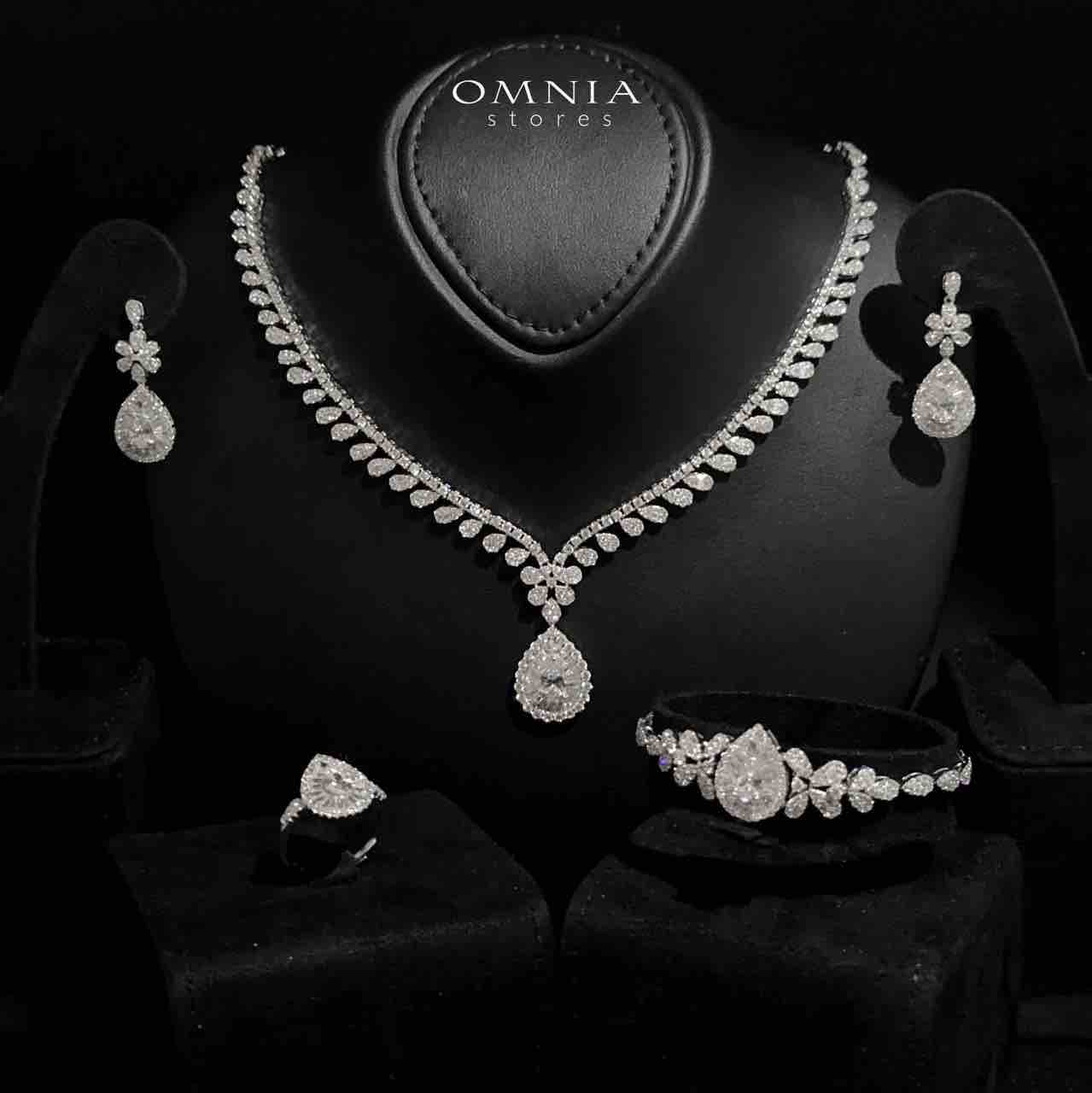 Cara White Bridal Full Set in 925 Silver High Quality Simulated Diamonds