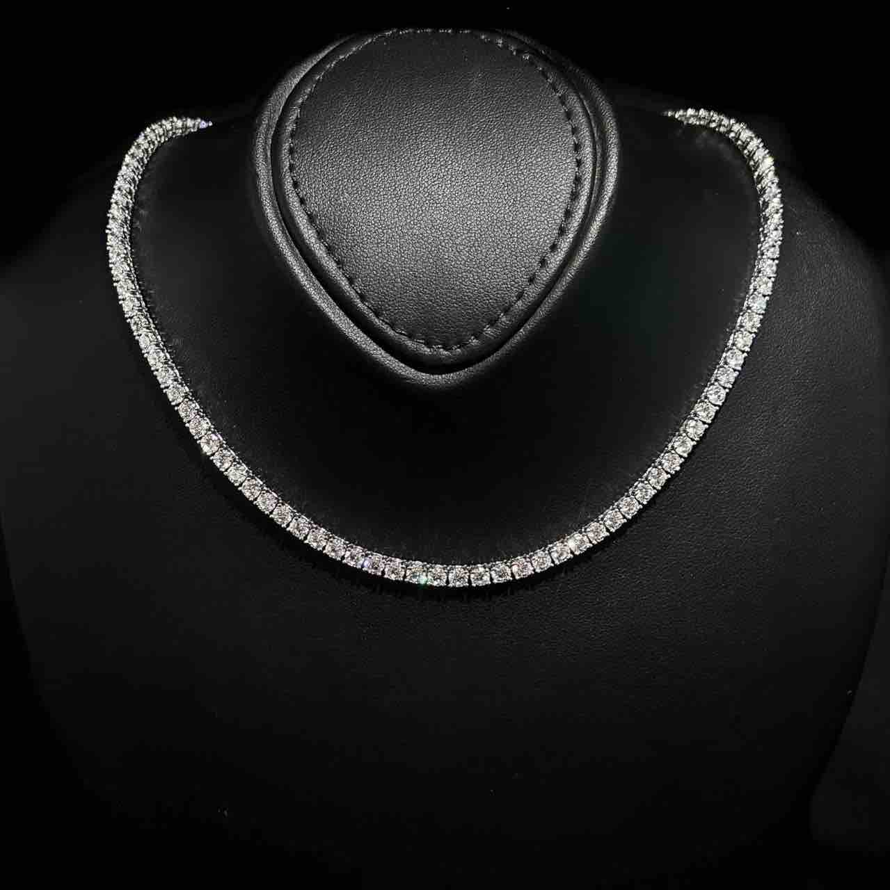 Calisha 3.0mm White Simulated Diamonds Tennis Necklace in 925 Silver