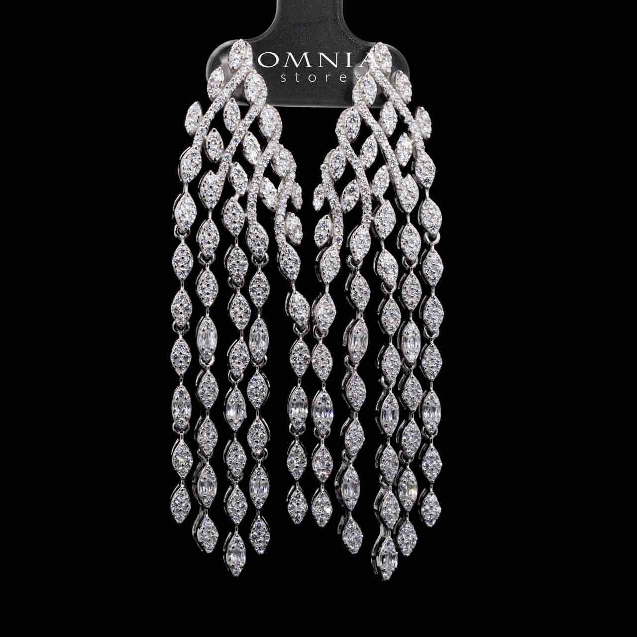 Aileen White Drop Earrings in 925 Silver With High Quality Simulated Diamonds