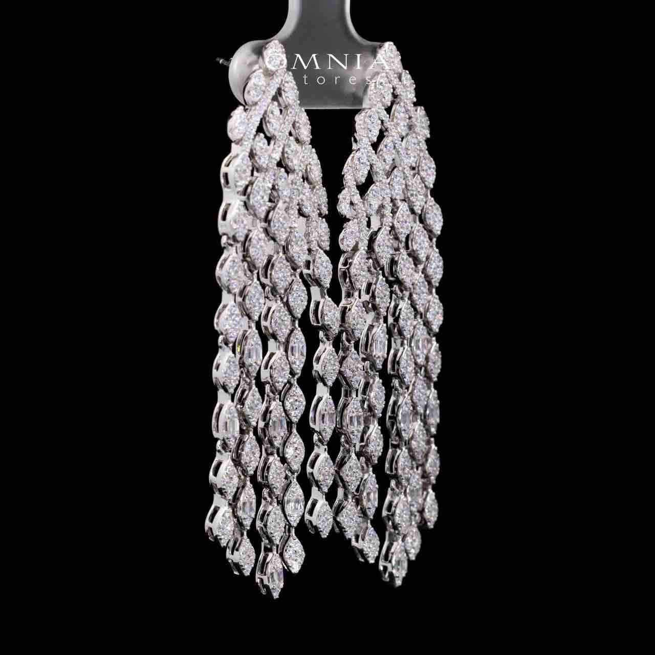 Aileen White Drop Earrings in 925 Silver With High Quality Simulated Diamonds