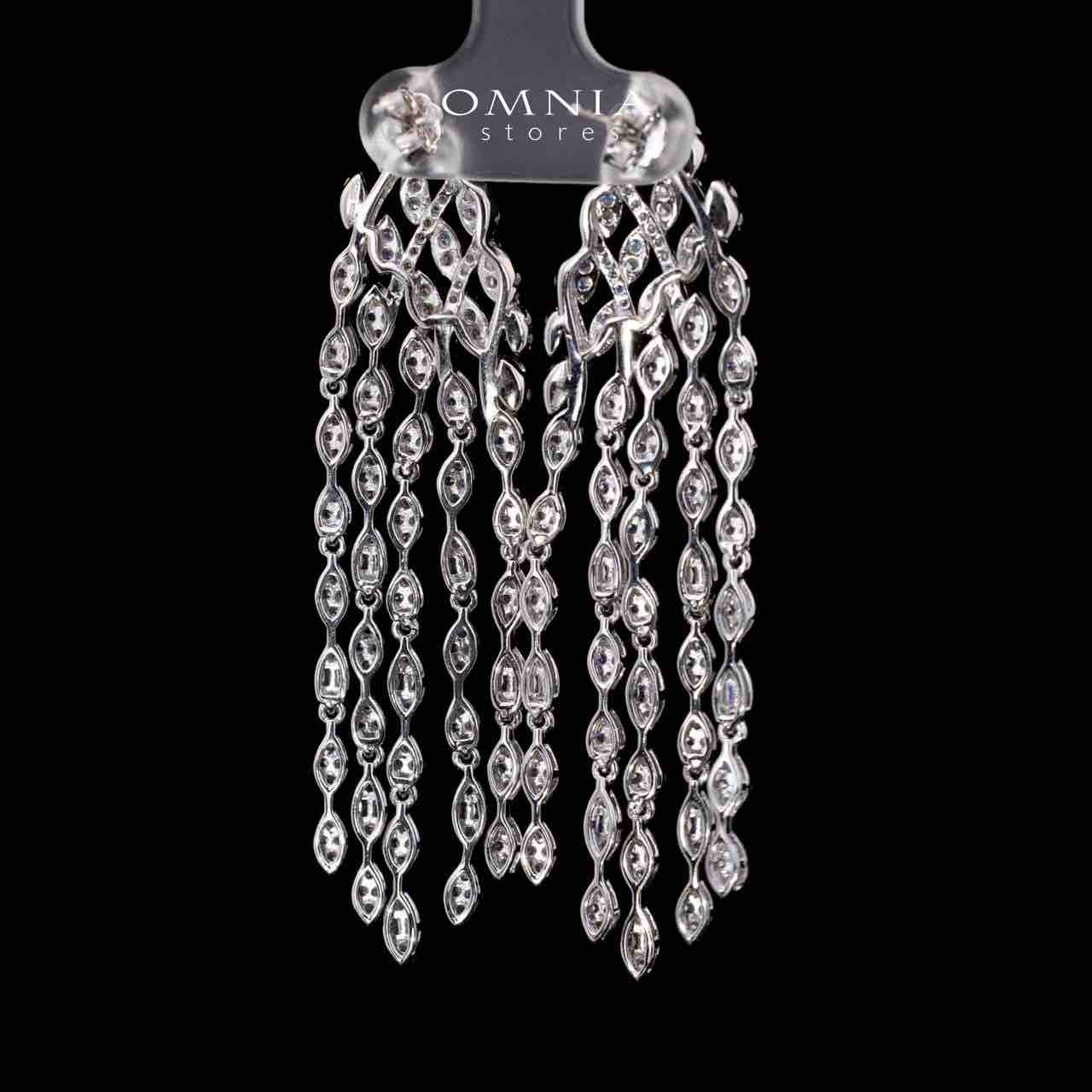 Aileen White Drop Earrings in 925 Silver With High Quality Simulated Diamonds